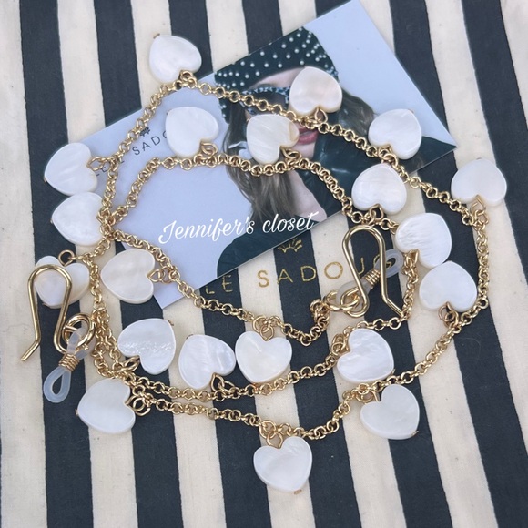 NWT 💜Lele Sadoughi Pearl Dangling Charm Sunglasses Chain - Picture 5 of 5